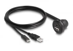 Delock USB 2.0 kábel A-típusú és USB Type-C apa, 90 -ban hajlított A-típusú USB anya és 90 -ban hajlított USB Type-C anya végződéssel 1 (88103)