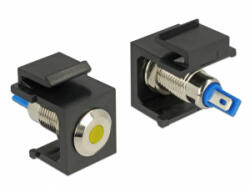 Delock Keystone 6 V-os, lapos, LED sárga, fekete (86462) - aqua