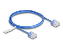 Delock RJ45 hálózati kábel Cat. 6 UTP ultravékony 1 m kék rövid csatlakoztatókkal (80796)