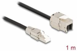 Delock Kábel RJ45 dugasz terepen szerelhető Keystone Modul RJ45 aljzathoz Cat. 6A 1 m (87206) - aqua