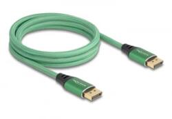 Delock DisplayPort kábel 16K 60 Hz 2 m zöld fém (80630) (80630)
