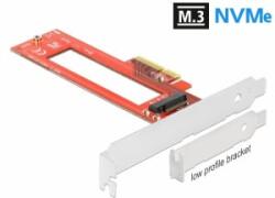 Delock PCI Express x4-kártya - 1 x M. 3 / NF1 nyílás - alacsony profilú formatényező (90401) - aqua