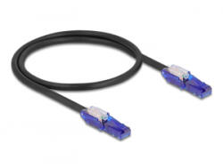 Delock RJ45 hálózati kábel Cat. 6 UTP 180 -os hajlítással apák fekete színű 0, 5 m (80925)
