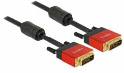 Delock Kábel DVI 24+1 csatlakozódugóval > DVI 24+1 csatlakozódugóval, 5 m, piros, fém (85676) (85676)