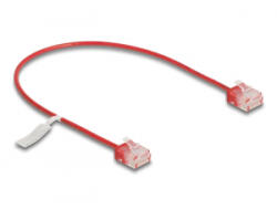 Delock RJ45 hálózati kábel Cat. 6 UTP ultravékony 0, 3 m piros rövid csatlakoztatókkal (80800) (80800)
