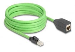 Delock RJ45 hálózat bővítő kábel Cat. 6A apa - anya SF/UTP alkalmas kábelvezető láncokhoz PUR (TPU) 5 m zöld (80882) (80882)