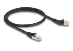 Delock RJ45 hálózati kábel Cat. 6A S/FTP 45 -ben jobbra hajlított apa egyenes apa 0, 5 m, fekete (80598) (80598)
