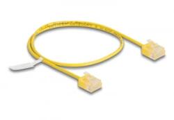 Delock RJ45 hálózati kábel Cat. 6 UTP ultravékony 0, 5 m sárga rövid csatlakoztatókkal (80898)