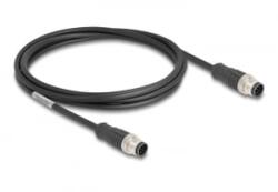 Delock Kábel M12 A kódolt 8 tűs apa - apa PVC 2 m (80807)