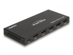 Delock HDMI elosztó 1 x HDMI megoszlik 4 x HDMI-vé, 4K 60 Hz kimenettel és downscalerrel (18652)