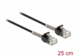 Delock Görbítés védelemmel ellátott kábel RJ45 apa - RJ45 apa Cat. 6A, 25 cm hosszú, fekete (87014) - aqua