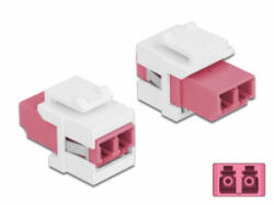 Delock Keystone modul LC Duplex aljzat - LC Duplex aljzat ibolya / fehér (86818) (86818)