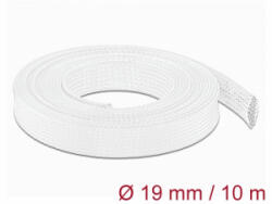 Delock Fonott kábelharisnya nyújtható 10 m x 19 mm fehér (20805) (20805)