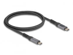 Delock USB 40 Gbps adat és gyorstöltő koax kábel 1 m hosszú, 8K 60 Hz USB PD 3.1 bővített tápszélesség 240 W (86067) (86067)