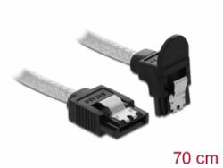 Delock SATA 6 Gb/s kábel egyenes - lefelé 90fok 70 cm áttetsző (85347) (85347)
