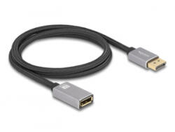 Delock DisplayPort bővítőkábel 8K 60 Hz 1 m szürke fém retesz nélküli (81079) (81079)