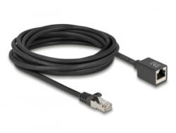 Delock Hálózat bővítő kábel RJ45 apa - RJ45 anya Cat. 6A S/FTP 5 m fekete (90318) (90318) - aqua