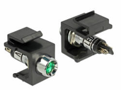 Delock Keystone 6 V-os, LED zöld, fekete (86456) - aqua