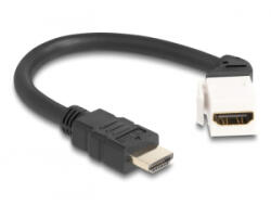 Delock Keystone modul HDMI kábel apa - anya 45 -ban hajlított 8K 60 Hz 20 cm, fekete (90319)