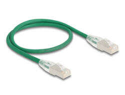 Delock RJ45 hálózati kábel Cable Cat. 6A apa apa hajlított csatlakozóval U/FTP Slim 0, 5 m, zöld (80364)