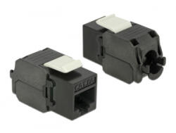 Delock Keystone modul RJ45-csatlakozó > LSA Cat. 6A UTP fekete (86267)