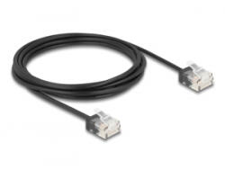 Delock RJ45 hálózati kábel Cat. 6 UTP ultra vékony 3 m, fekete (80373) (80373)
