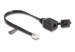Delock Kábel RJ12 apa - RJ12 anya védő fedéllel 20 cm, fekete (88009) (88009)