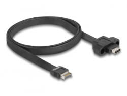 Delock USB 10 Gbps szalagkábelhez E-típusú A kulcsos 20 tűs apa csatlakozó - USB Type-C anya rögzíthető csatlakozó, kábelhossz 75 cm (85760) - aqua