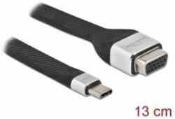 Delock FPC lapos csík kábel USB Type-C - VGA (DP Alt Mode) 13 cm (86935) - aqua