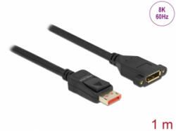 Delock DisplayPort bővítőkábel panelrögzítés 8K 60 Hz 1 m (87095) (87095)