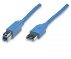 TECHLY USB 3.0 Csatlakozókábel [1x USB 3.0 dugó, A típus - 1x USB 3.0 dugó, B típus] 0.50 m Kék Aranyozatt érintkező