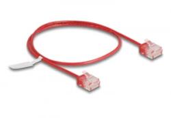 Delock RJ45 hálózati kábel Cat. 6 UTP ultravékony 0, 5 m piros rövid csatlakoztatókkal (80801)