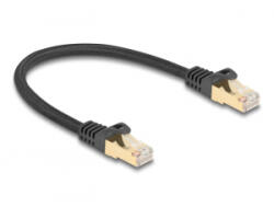 Delock RJ45 hálózati kábel fonott borítással Cat. 6A S/FTP apa - apa 0, 25 m fekete (80315)