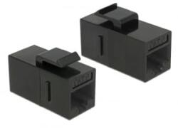 Delock Keystone modul, RJ45-aljzat > RJ45-aljzat, Cat. 6 UTP, fekete (86381) - aqua