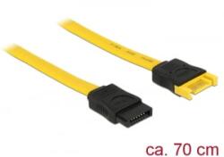 Delock SATA 6 Gb/s-s bővítőkábel csatlakozódugóval > SATA-s, csatlakozóhüvellyel, 70 cm, sárga (83950) - aqua