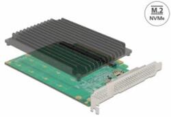 Delock PCI Express x16 kártya - 4 x belső NVMe M. 2 Key M hűtőbordával - elágazás (90054) - aqua