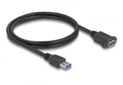Delock USB 5 Gbps kábel A-típusú USB apa A-típusú USB anya installációhoz 1 m, fekete (80486) (80486) - aqua
