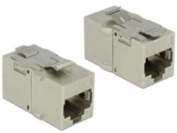 Delock Keystone modul, RJ45-aljzat > RJ45-aljzat, Cat. 6A fém (86408) - aqua