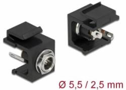 Delock Keystone modul, DC 5, 5 x 2, 5 mm-csatlakozóhüvely, fekete (86850) - aqua