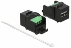 Delock Keystone modul USB 2.0 A anya sorkapocs modul, fekete (86386) (86386)