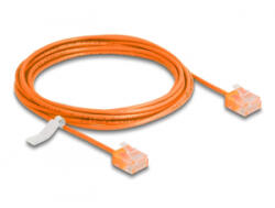 Delock RJ45 hálózati kábel Cat. 6 UTP ultravékony 3 m narancssárga rövid csatlakoztatókkal (80857)