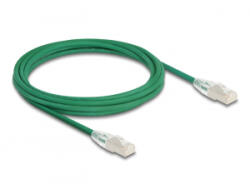 Delock RJ45 hálózati kábel Cable Cat. 6A apa apa hajlított csatlakozóval U/FTP Slim 3 m, zöld (80367) (80367)
