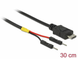 Delock Micro-B típusú USB tápkábel 2 db. különálló tűfejes apa véggel hossza 30 cm (85408) - aqua