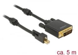 Delock Kábel mini Displayport 1.2-dugós csatlakozó csavarral > DVI-csatlakozódugó 4K 30 Hz aktív 5 m (85637) (85637)