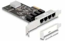 Delock PCI Express x4 kártya 4 x RJ45 Gigabit LAN RTL8111 (88618) - aqua