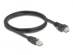 Delock Kábel RJ45 apa - RJ45 apa csavarokkal 20 mm GigE kamerához Cat. 6A S/FTP 1 m fekete (80477)