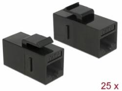 Delock Keystone modul, RJ45-aljzat > RJ45-aljzat, Cat. 6 UTP, fekete 25 db. -os (86629) - aqua
