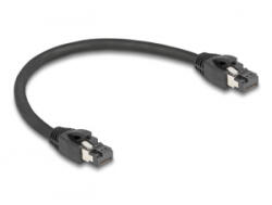 Delock RJ45 hálózati kábel Cat. 8.1 S/FTP 25 cm akár 40 Gbps fekete (80231)