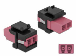 Delock Keystone modul LC Duplex aljzat - LC Duplex aljzat ibolya / fekete (86721) - aqua