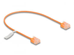 Delock RJ45 hálózati kábel Cat. 6 UTP ultravékony 0, 3 m narancssárga rövid csatlakoztatókkal (80853)